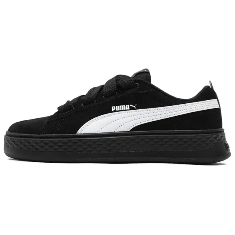 PUMA Smash Platform Height Increasing Low top Skateboard Shoes Women's Black