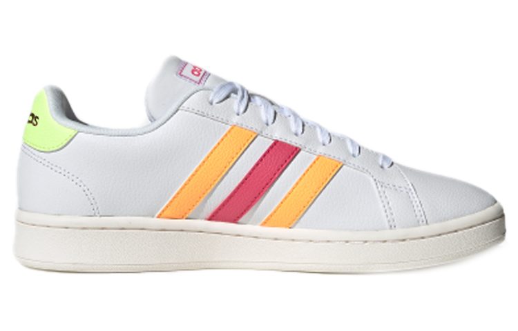 Женские кеды adidas neo GRAND COURT (бело-красно-оранжевые) — Белый / красный / оранжевый — фото 2