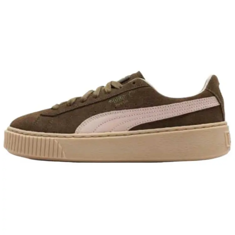 PUMA Suede Platform Low top Skateboard Shoes Women's Brown
