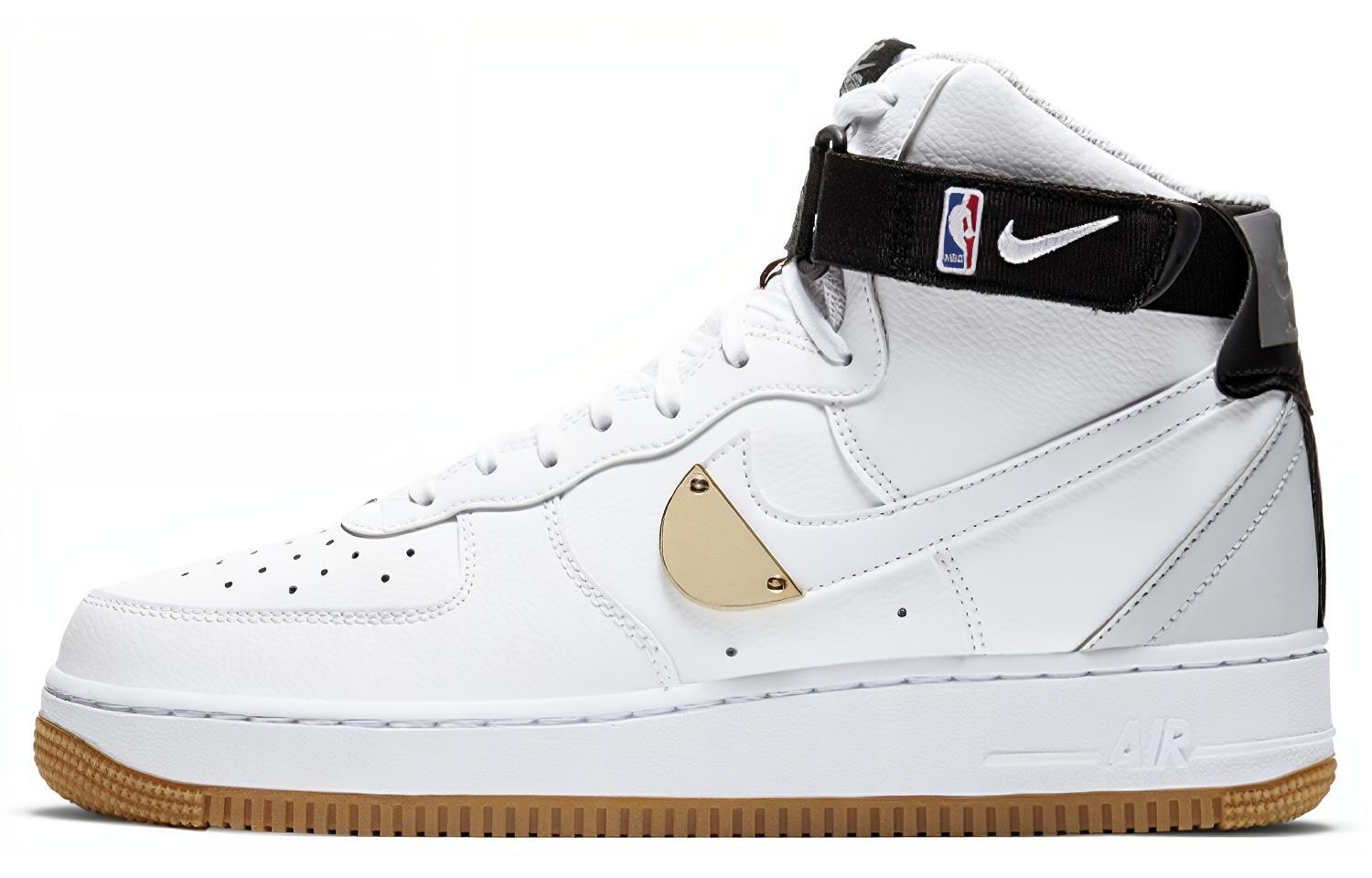 Nike Рюкзак Air Force 1 «NBA» из искусственной кожи на липучке пакет Оберточная бумага нескользящие высокий панель обувь мужской стиль белый черный