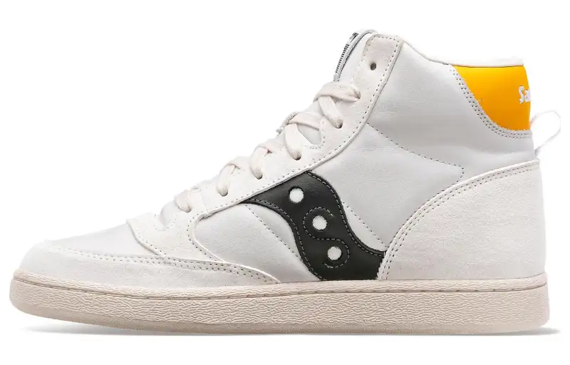Saucony Jazz Court High White Black Yellow