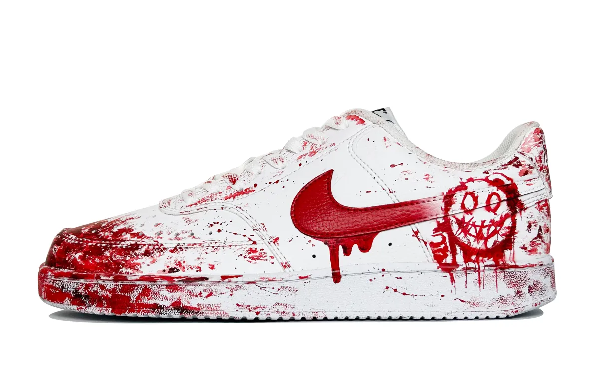 Nike Court Vision 1 Slip Resistant Abrasion Resistant Low top Skateboard Shoes Men's Red White