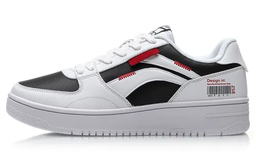 Li Ning NO.258 Skateboard Shoes Women's Low Top White Red