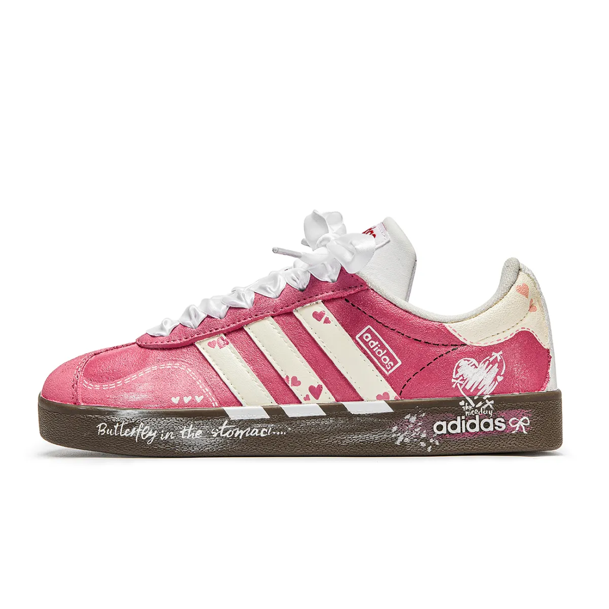 Adidas Low top Skateboard Shoes Unisex Pink Brown