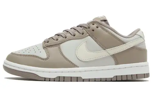 Nike Dunk Tan Beige Leather Casual Slip Resistant, Abrasion Resistant, Lightweight Low top Skateboard Shoes Men's