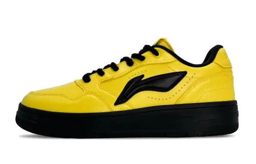 Li Ning Tianji Soft Cushioning Abrasion Resistant Height Increasing Low top Skateboard Shoes Unisex Yellow