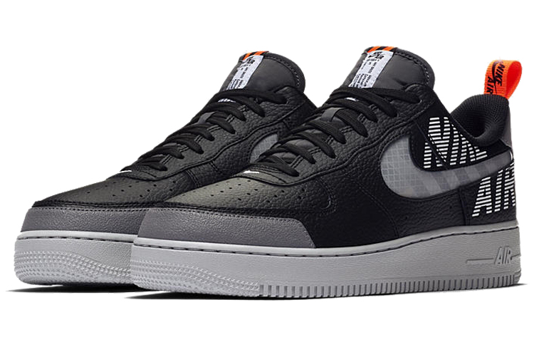 Кеды Nike Air Force 1 07 PU (черно-серые) — Чёрный / серый — фото 3