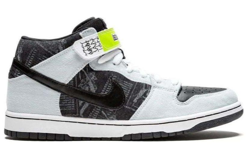 Унисекс кеды Nike SB Dunk Mid Premium (бело-черный) — фото 2