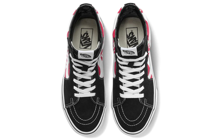 Кеды Vans SK8 (черно-красные с логотипом) — Чёрный / красный — фото 3