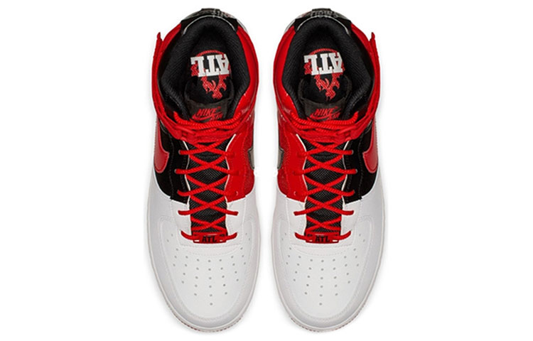 Мужские кроссовки Nike Air Force 1 Atlanta Away (черно-красные) — фото 4