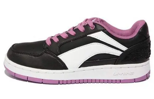 Li Ning Coverage Thermal Slip Resistant Breathable Low top Skateboard Shoes Women's Purple Black