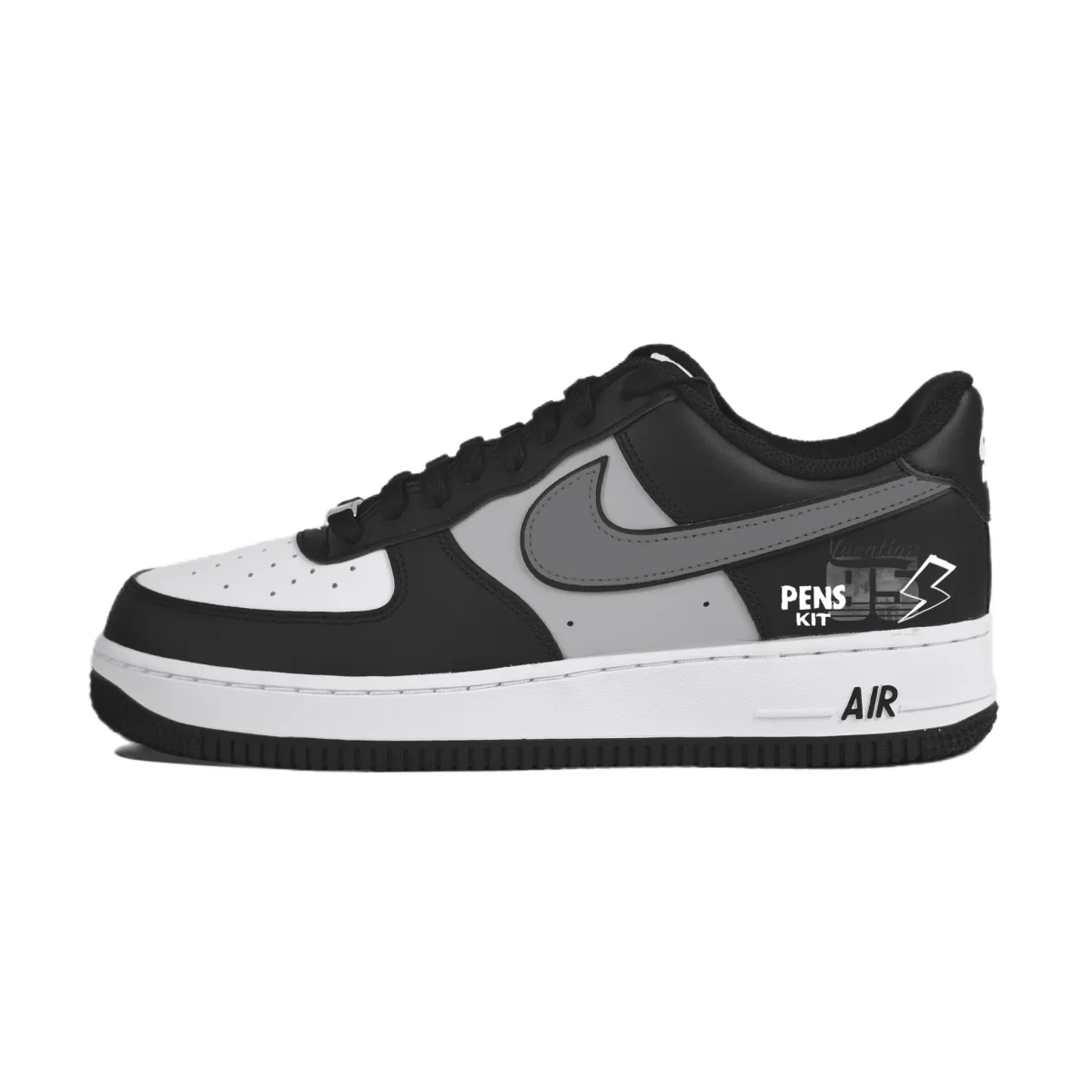 Nike Air Force 1 Abrasion Resistant Abrasion Resistant Low top Skateboard Shoes Unisex Black
