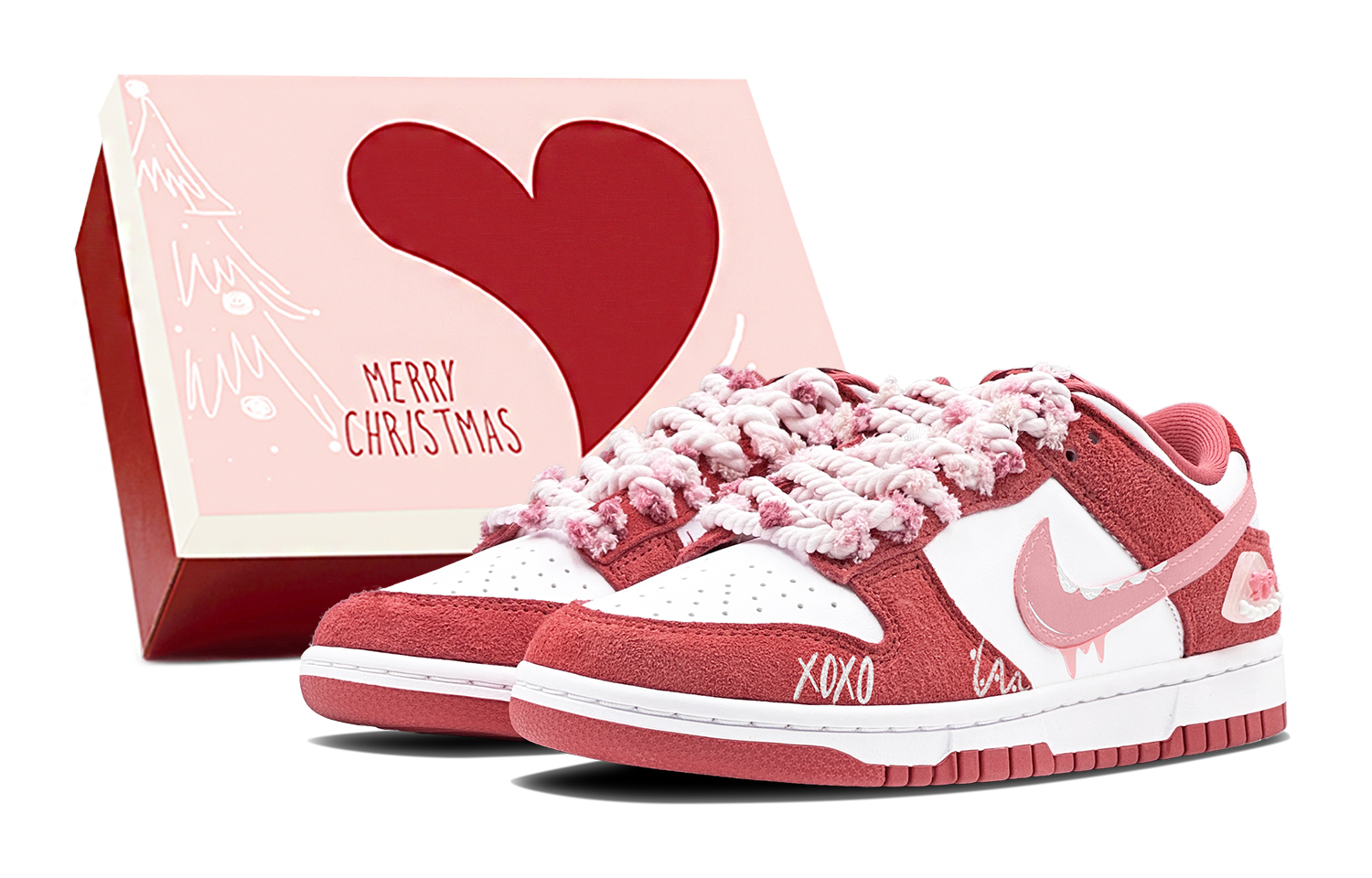 Nike, sneakers, fresh universal non-slip wear-resistant low strawberry, custom-made, women's style