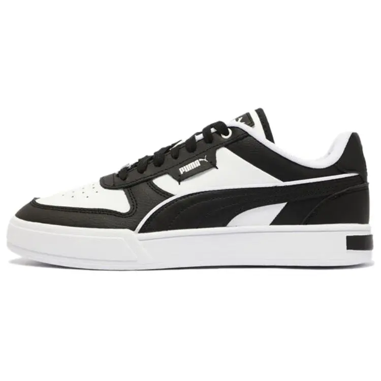 PUMA CAVEN DIME Leather Slip Resistant Low top Skateboard Shoes Unisex Black White