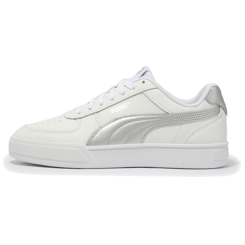 PUMA Caven Abrasion Resistant Low top Skateboard Shoes Unisex White Silver