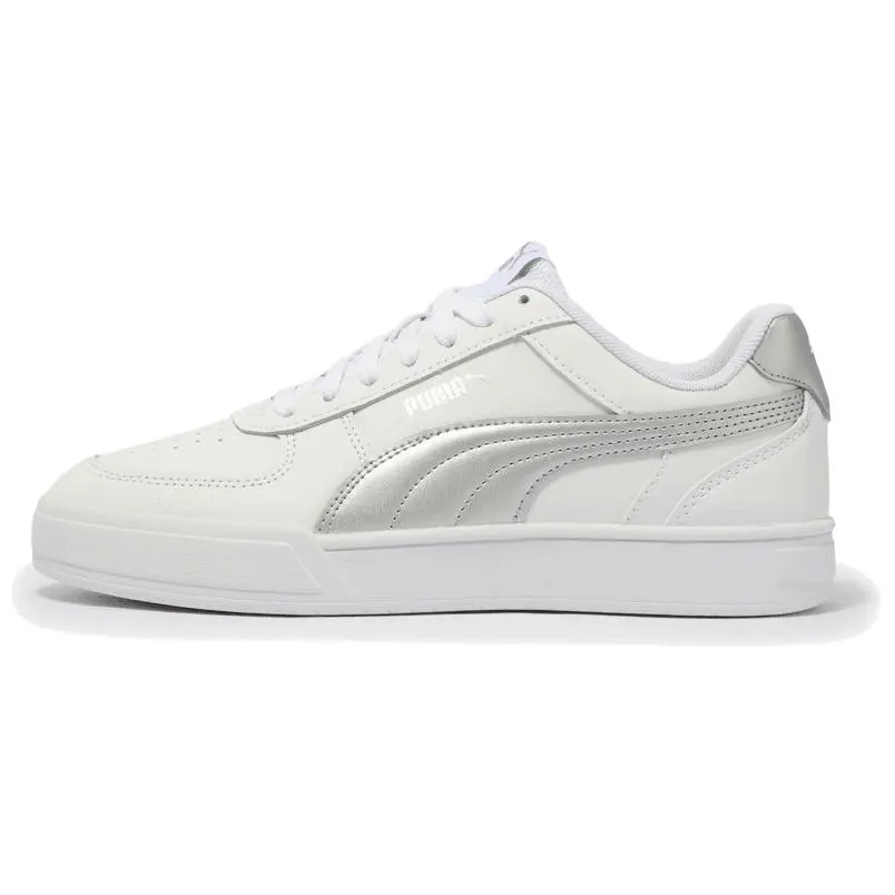 PUMA Caven Abrasion Resistant Low top Skateboard Shoes Unisex White Silver