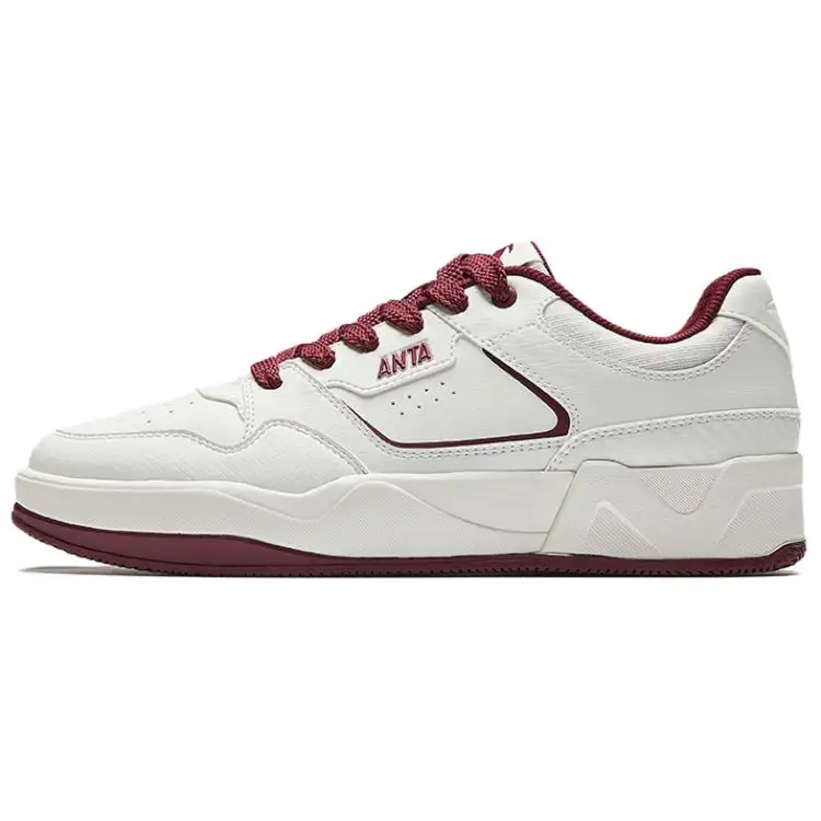Anta C37 Series Slip Resistant Waterproof Non Slip And Waterproof Low top Skateboard Shoes Men's White Red