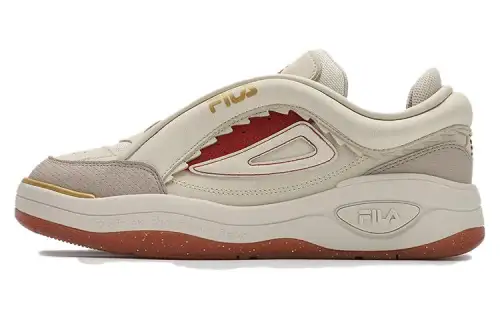FILA MIX 2 Abrasion Resistant Low top Skateboard Shoes Men's Beige Red