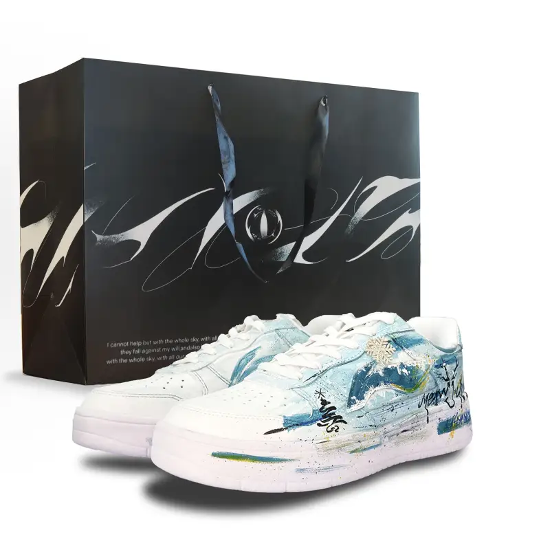 Li Ning Floating Boat Synthetic Leather Slip Resistant Waterproof Slip Resistant Waterproof Low top Skateboard Shoes