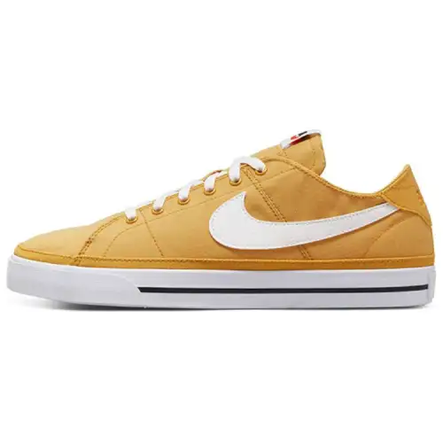 Nike Court Legacy Slip Resistant Abrasion Resistant Low top Skateboard Shoes Men's Yellow White