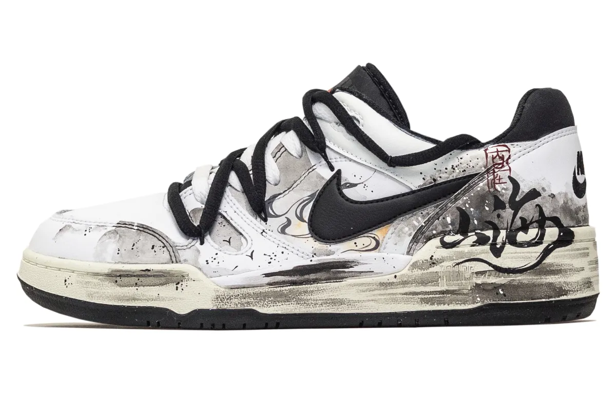 Nike Full Force Skateboard Shoes Men's Low Top White/Black