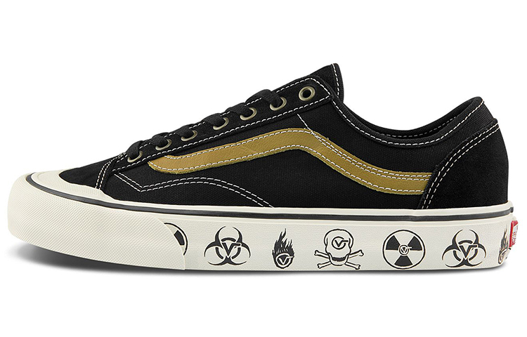 Vans Style 36 Decon Sf low-top sneakers, same style for men and women, black and yellow