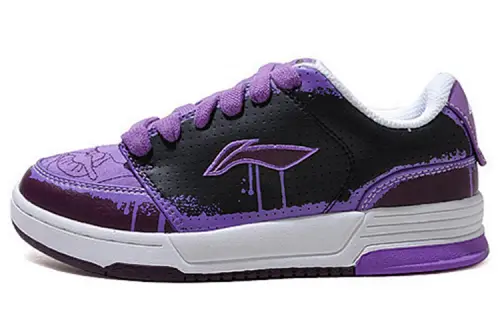 Li Ning Skateboard Shoes Women's Low Top Black/Purple