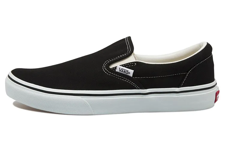 Vans Slip on Cushioning Abrasion Resistant Lightweight Breathable Low top Skateboard Shoes Unisex Black White