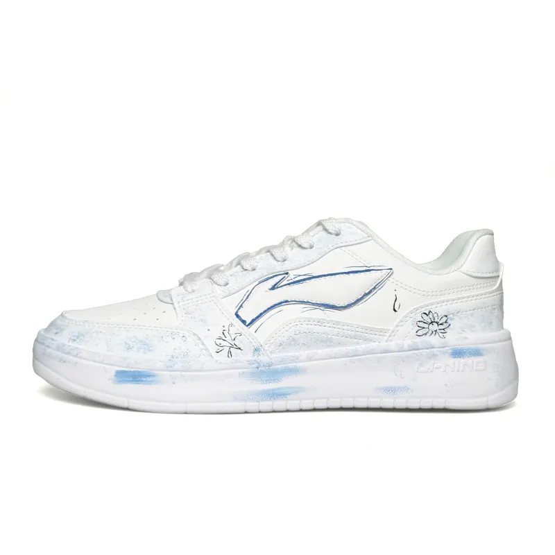 Li Ning Slip Resistant Abrasion Resistant Slip Resistant Abrasion Resistant Low top Skateboard Shoes Men's Blue White