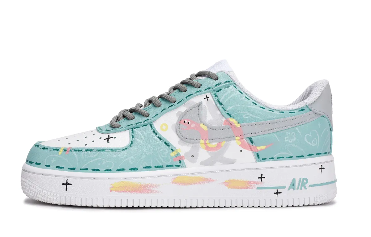 Nike Air Force 1 Skateboard Shoes Unisex Low Top Pink/Yellow