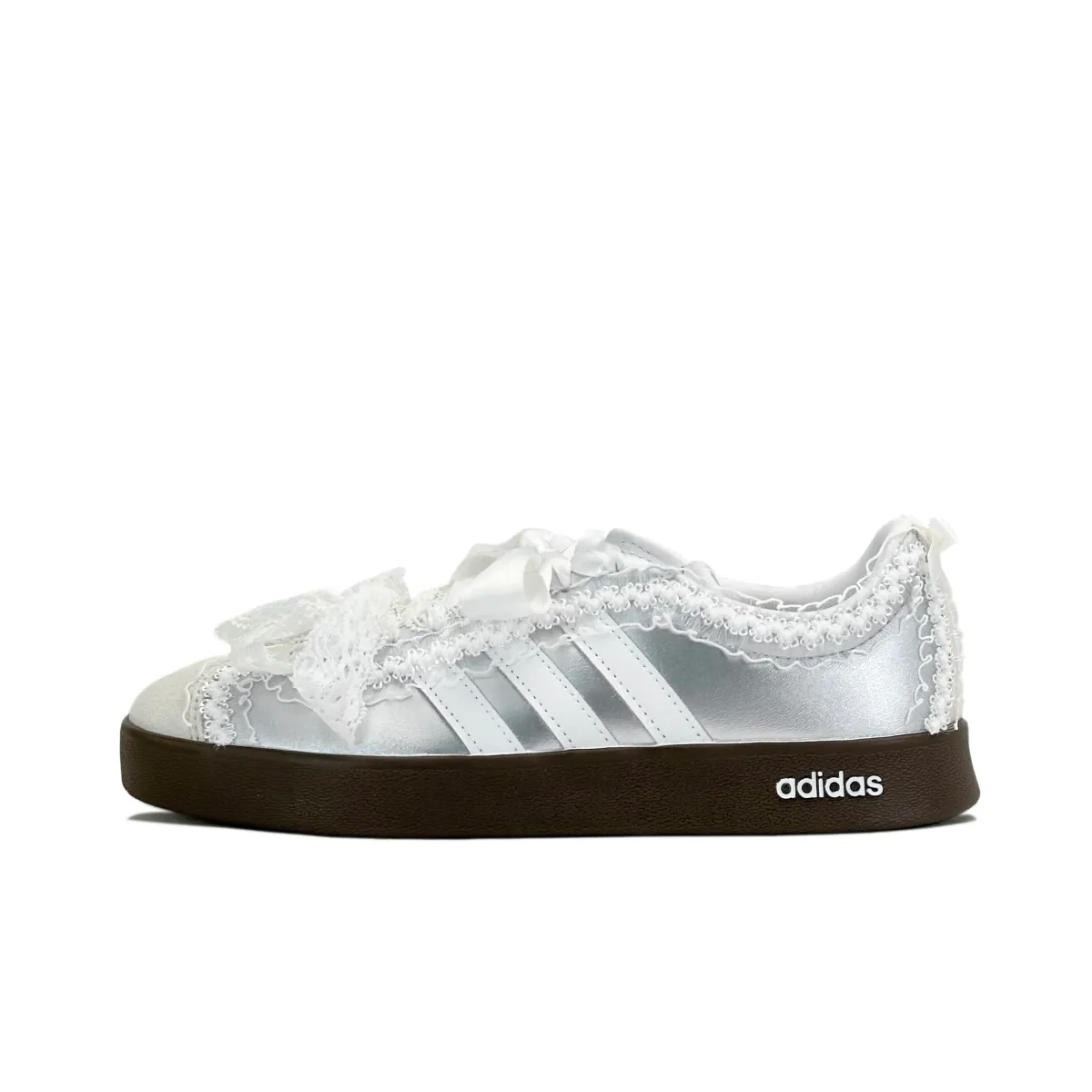 Adidas VL COURT 2.0 Low top Skateboard Shoes Unisex Silver
