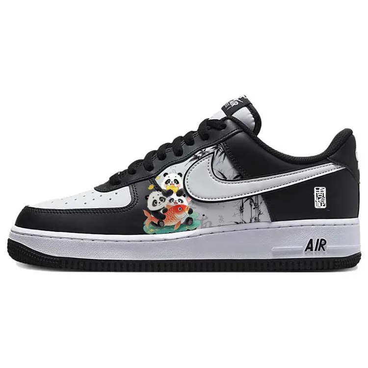Nike Air Force 1 Slip Resistant Abrasion Resistant Low top Skateboard Shoes Unisex White Black