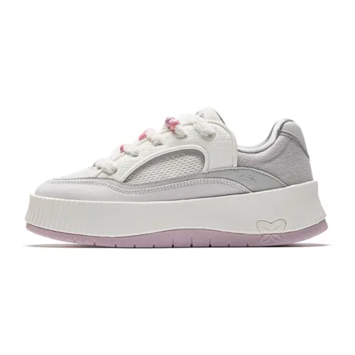 Anta Height Increasing Low top Skateboard Shoes Women's White Pink