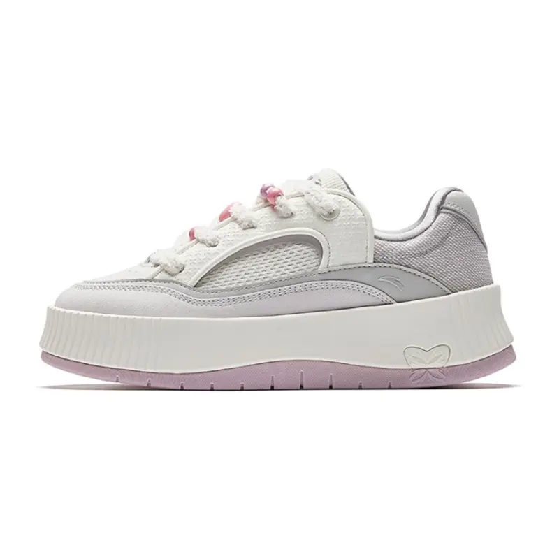 Anta Height Increasing Low top Skateboard Shoes Women's White Pink