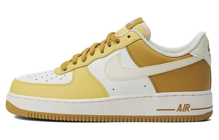 Nike Air Force 1 Comfortable Low top Skateboard Shoes Men's Yellow White