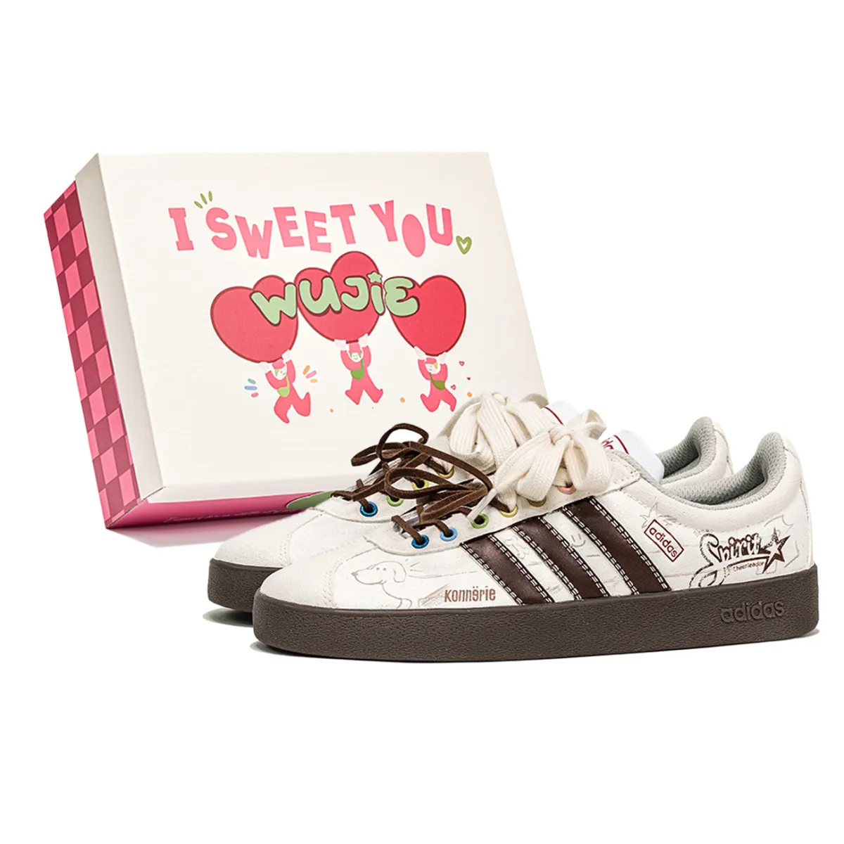 Adidas VL COURT 2.0 Lifestyle Wojie, Box, Glutinous Rice Dog Slip Resistant Slip Resistant Low top Skateboard Shoes