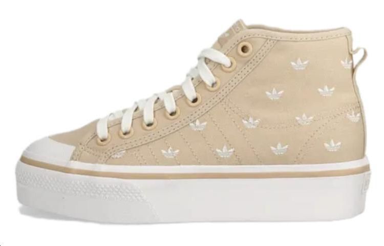 Adidas Nizza Platform Mid 'Beige Trefoil Monogram' Women's