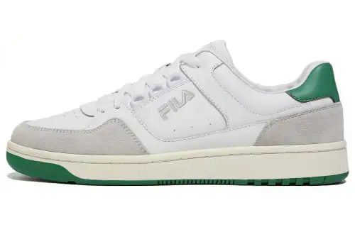 FILA Club LT Synthetic Leather Low top Cushioning Abrasion Resistant Skateboard Shoes Unisex White Green Korean Style