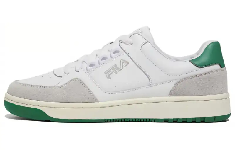 FILA Club LT Synthetic Leather Low top Cushioning Abrasion Resistant Skateboard Shoes Unisex White Green Korean Style
