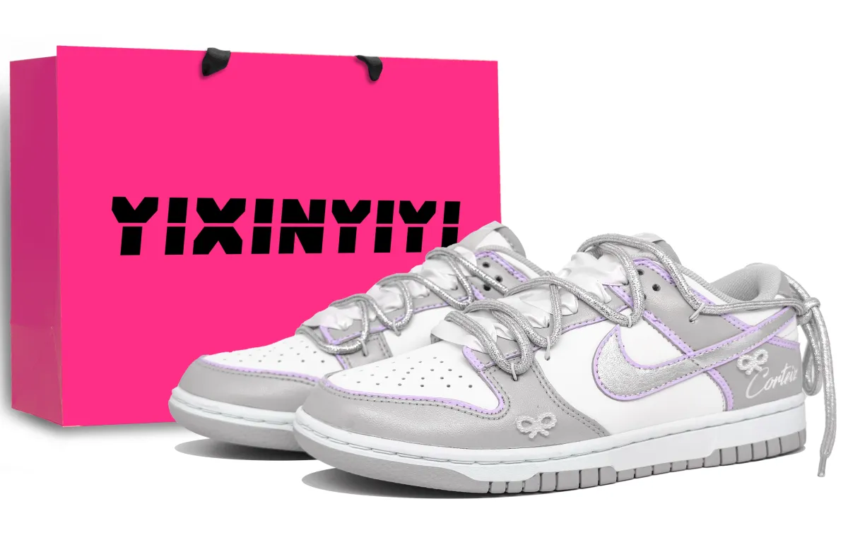 Nike Dunk Abrasion Resistant Low top Skateboard Shoes Unisex Crystal Purple