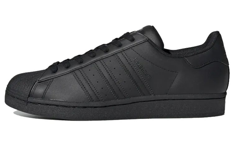 Adidas Originals SUPERSTAR Comfortable Abrasion-Resistant Slip-Resistant Low-top Skateboard Shoes Unisex Pure Black