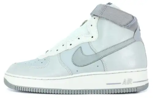 Nike Air Force 1 Gray One Cushioning, Wear Resistant High top Skateboard Shoes Unisex Medium Gray