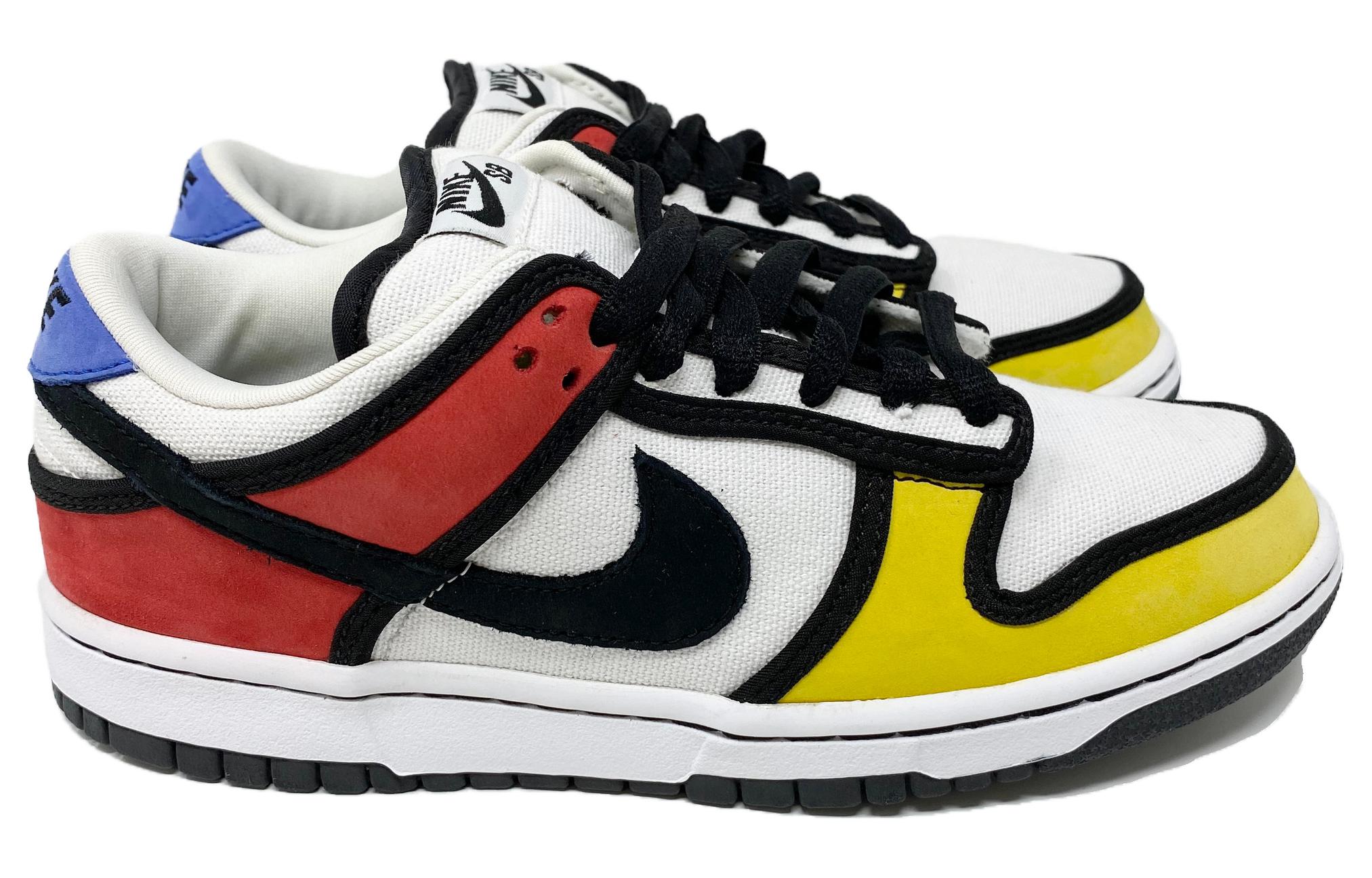 Мужские кеды Nike Dunk SB Piet Mondrian (разноцветные) — Оранжевый / чёрный — фото 4