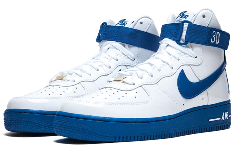 Мужские кроссовки Nike Air Force 1 (белый / синий) — фото 3