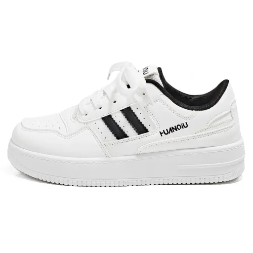 Global HUANQIU Trendy, versatile and comfortable, non-slip, wear-resistant and lightweight, low-top sneakers, women's style, white and black