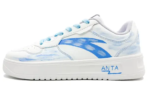 Anta Life Collection Slip Resistant Abrasion Resistant Low top Skateboard Shoes Women's White Blue