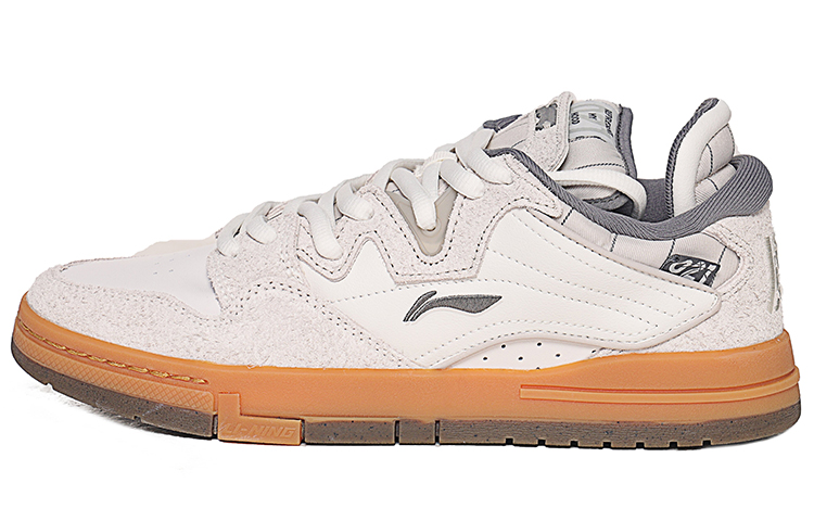 Li Ning Wave PRO Slip Resistant, Abrasion Resistant, Lightweight Low top Skateboard Shoes Men's Gray White
