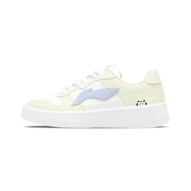 Li Ning Floating Boat Coverage Slip Resistant And Abrasion Resistant Low top Skateboard Shoes Women's White Yellow