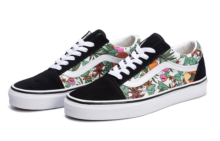 Женские кеды Vans Old Skool (черно-цветные) — фото 3