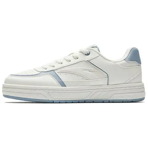 Anta BaiChuan Abrasion Resistant Slip Resistant Shock Absorbers Low Top Skateboard Shoes Women's Ivory White Dusty Blue